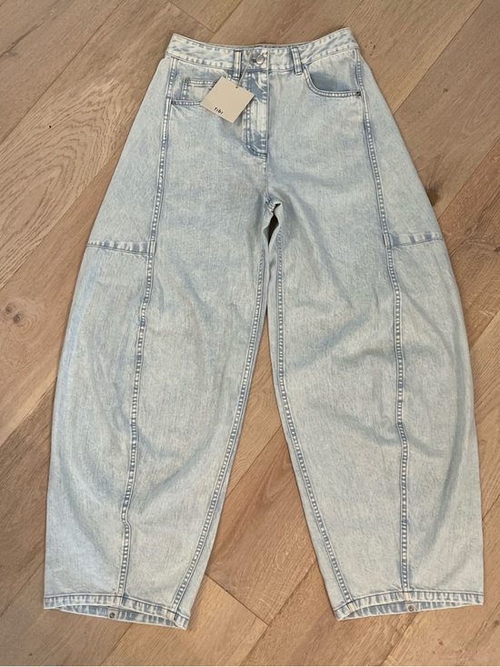 Tibi Denim - TIBI light washed blue wide barrel leg denim Jeans size 26 NWT